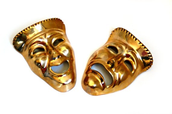 Items similar to Comedy and tragedy mask on Etsy