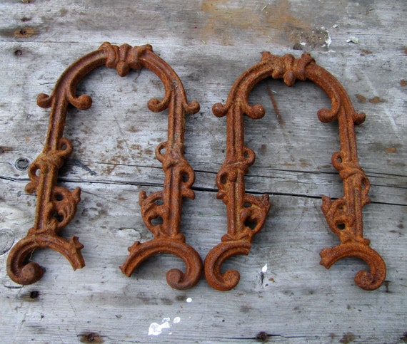 2 Pieces Of Old Salvaged Decorative Wrought Iron For Art