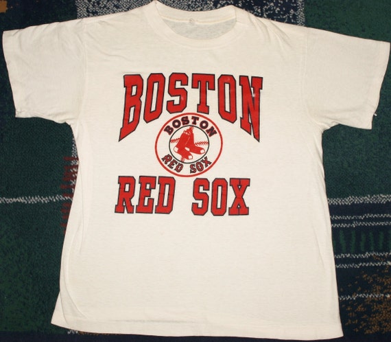 Vintage 1980's Boston Red Sox Logo MLB Baseball T-Shirt