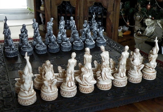 Large Adult Erotic Chess Set Ornate Base By Nicscreationcorner