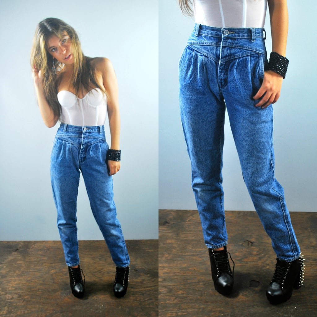 Vintage 1990s Jeans / High Waist / Acid Wash / by BushwickCouture