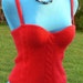 red lamb wool and rabbit hair sweater summer top size small bust 34-36