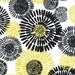 Black and Yellow Floral Fabric - Citron Gray "Cote D'Azur" from Michael Miller 17 Inches - End of Bolt