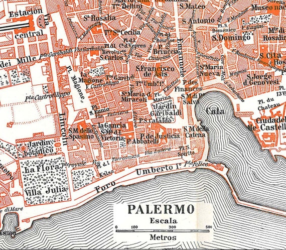 City map Palermo Italy