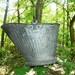 Antique Primitive Galvanized Metal Coal Bucket