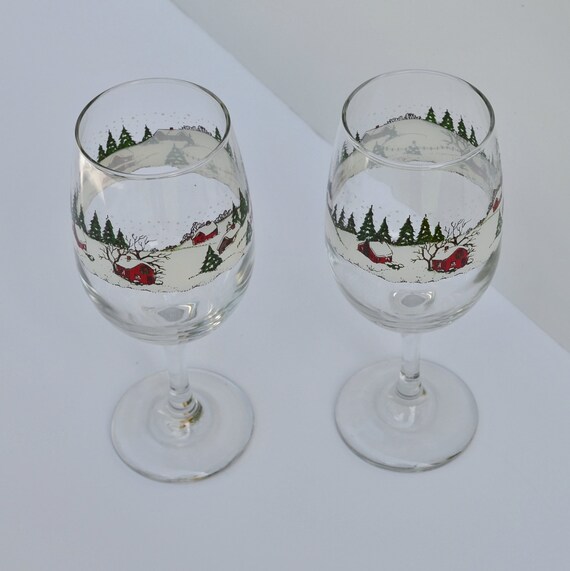 Vintage Christmas Wine Glasses Vintage Christmas Drinking