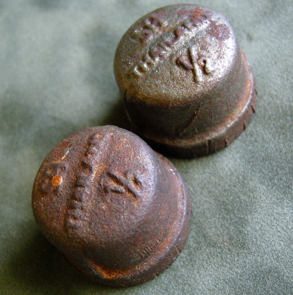 Vintage Cast Iron Pipe End Caps by fancifulanne on Etsy