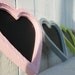 Small Heart Framed Chalkboard Office Nursery School Kitchen Wedding Decor in Pale Pink