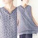 SALE.. Comfy Floral Printed Cotton Top in Dark Blue