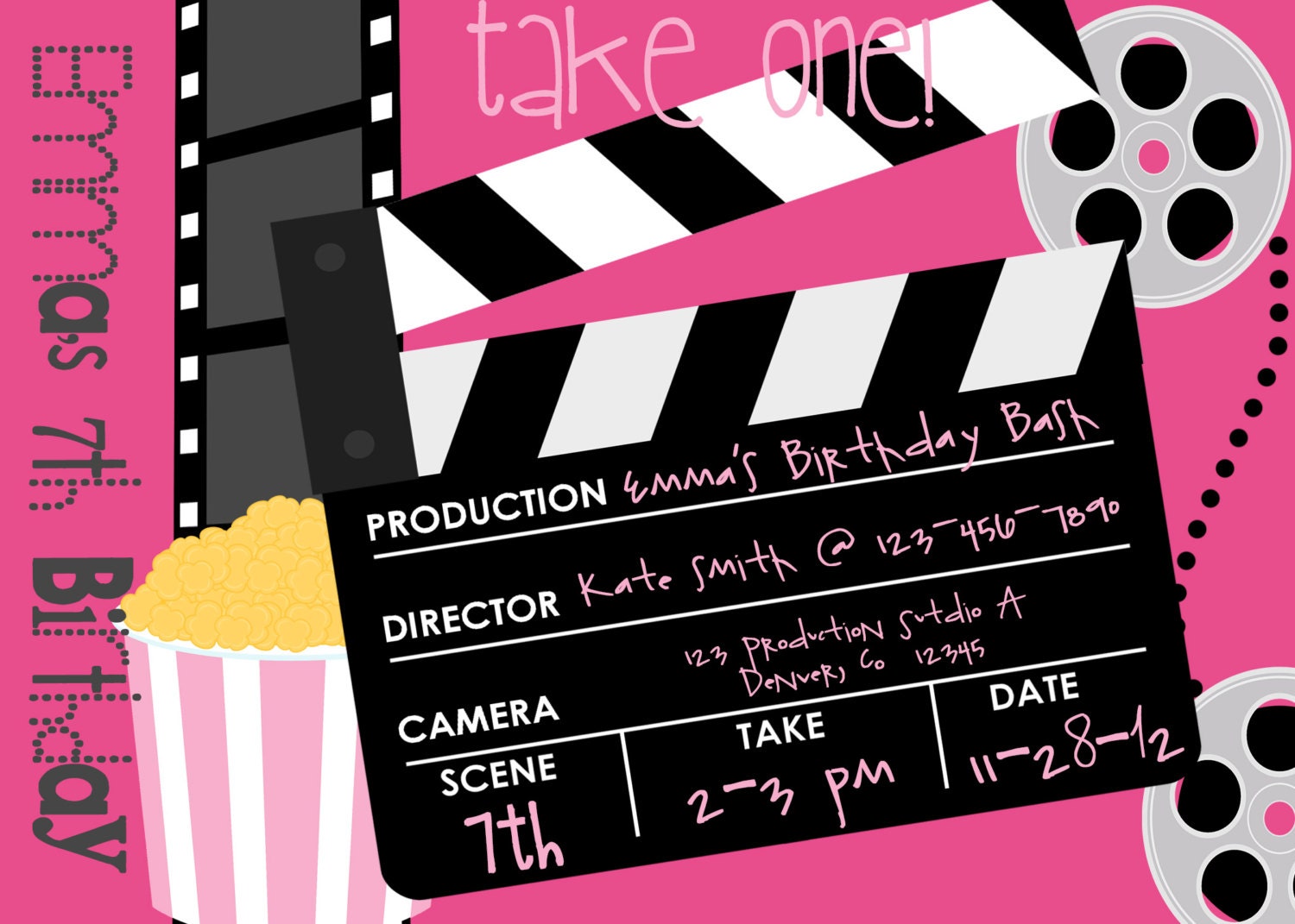 Printable Movie Birthday Party Invitations 3