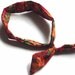 Fall Twist Headband, Autumn Orange Leaves Fabric Wire Wrap Hair Accessory, Orange Red Green