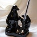 Vintage Black Ceramic Pen Holder Penguins