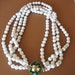 Frog on Lilypad Clasp Multi Strand White Bead Necklace Bridal Wedding