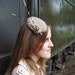Brown and Cream Herringbone Cocktail hat with Porcupine Quills