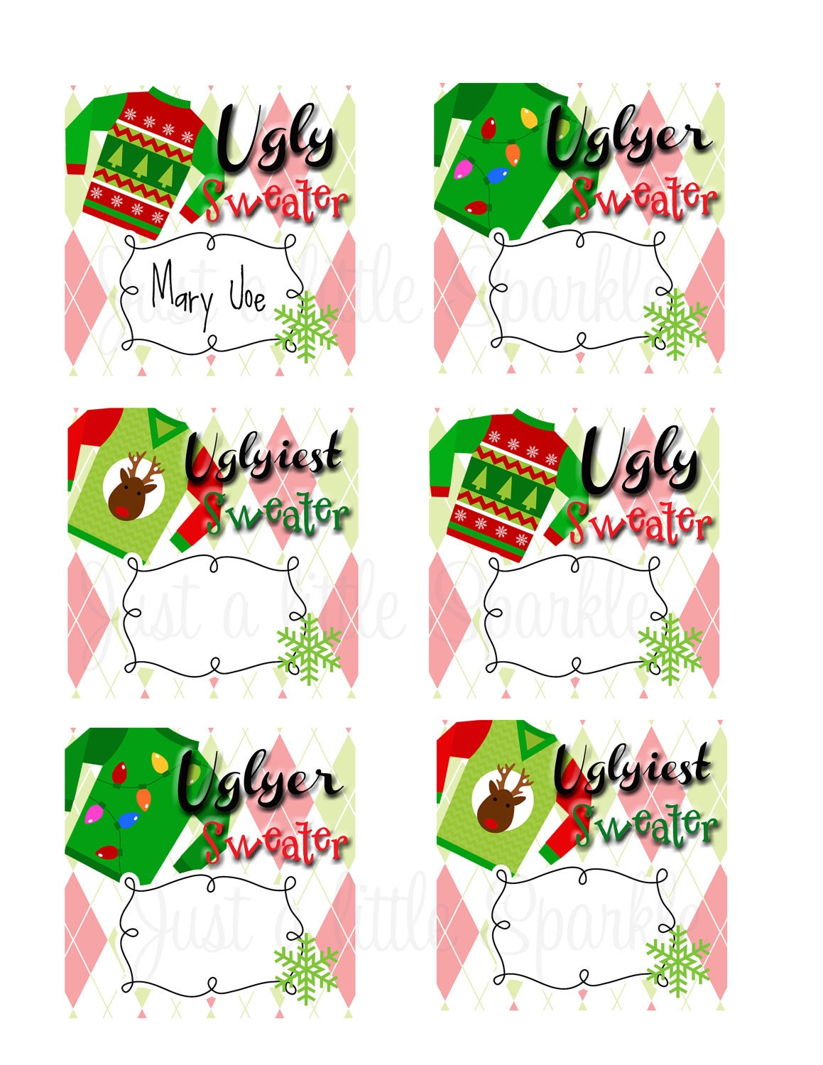 Ugly Sweater Voting BallotsDIYYOU PRINT Winner Ribbons