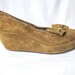 OLIVE GREEN Suede PLATFORM Shoes 7.5