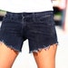Black Denim Levi Cuttoff Fringe Studded Cross Short Shorts - I Swear