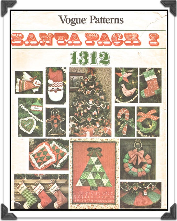 VOGUE Pattern 1312 Santa Pack I Christmas by iKnitiSew on Etsy