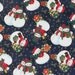 Christmas Fabric Winter Fabric Snowman Fabric Snowman on Navy Blue Background 100% Cotton 'by Tis The Season 1 Yard.