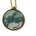 Antique monocle with green lace pendant necklace