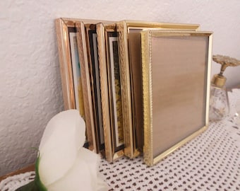 Vintage Gold Metal Frame Collection Set 5 x 5 Wedding Table Number Decoration Paris Shabby Chic Cottage French Country Farmhouse Home Decor