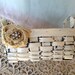 Rustic Ivory and Black Flower Girl Basket with Embellished Burlap Rosette