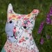 Juniper - Rare Vintage Scrappy Quilt Plush Cat Decorative Pillow