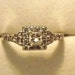RESERVED Anna/Vintage Princess Cut Halo Diamond Ring/Engagement/Right Hand/Statement/14K White Gold