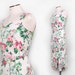 Floral Wiggle Dress with Sweetheart Bust and Button Down Back Size Small Medium 1980s Vintage