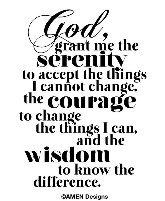 printable typographyserenity prayer 8x10 diy pdf