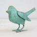 Vintage turquoise metal Warbler, blue rusted metal bird, bird figurine, collectible, cottage chic, nature decor, animal world