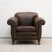 RESERVED Vintage Art Deco Leather Roll Arm Club Chair with Nailhead Trim