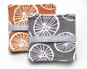 Modern Impression Printed Fabric Coaster - Gray or Orange Colors