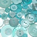 75 Ice Blue Buttons with Holes Round Circular Lot for Sewing Scrapbooking Altered Art Grab Bag