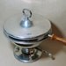 VINTAGE FRENCH PROVINCIAL Ornate Silver Chafing Dish Set Antique Serving pieces with Wood Handle & Stand .. Warming Dish