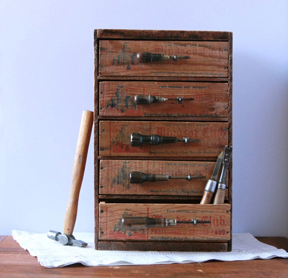 Multi Drawer Tool and Hardware Desk Organizer from Repurposed