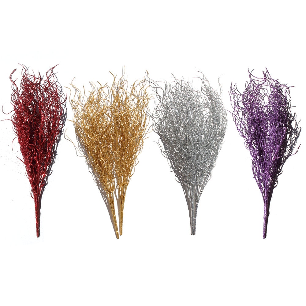 Glitter Sparkle Bushes Grasses Stems for Floral Decorations on