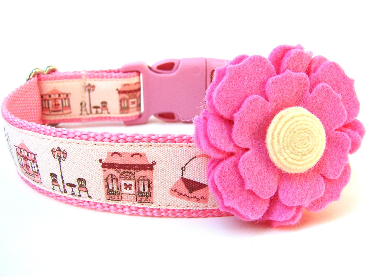 Girl Dog Collar Uptown Girl by Wagologie on Etsy