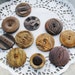 Vintage Round Flat Brown Buttons