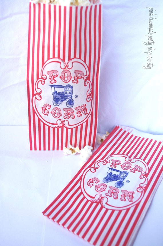 50ViNTaGe STyLe WaGoN PoPCoRn BaGs---Birthday Parties--Carnival theme---sports theme--