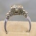 Vintage 1940s Sterling Silver Engagement Ring -:- Heart Band, size 8 to 8-1/4