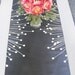 Grey/White Modern Cotton Table Runner.