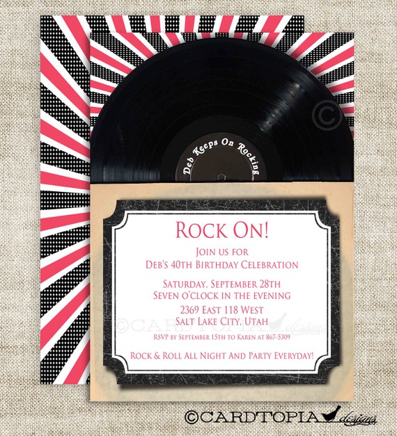 Rock And Roll Party Invitations 3