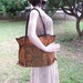 Orange Handbag Vintage HMONG Baby Carrier Fabric - Leather Strap (BG003L.802%)