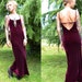 Vintage Calvin Klein 90's Full Length Gothic Velvet Ruby Rose Dress