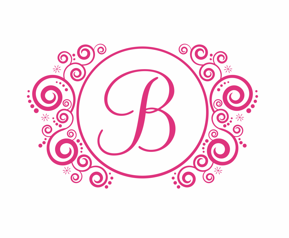 Name and Initial Vinyl Wall Decal Whimsical Border by wallartsy