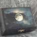 Moon box, Keepsake box, Altar box, jewellery box, black velvet, Tarot Box, wooden trinket box, black, full moon