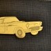 vintage brass engraved car silhouette, an engravers salesman sample offered by Elizabeth Rosen