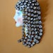Vintage Flapper Girl Brooch, Made with Porcelain & Clear Rhinestones, Half Off Sale
