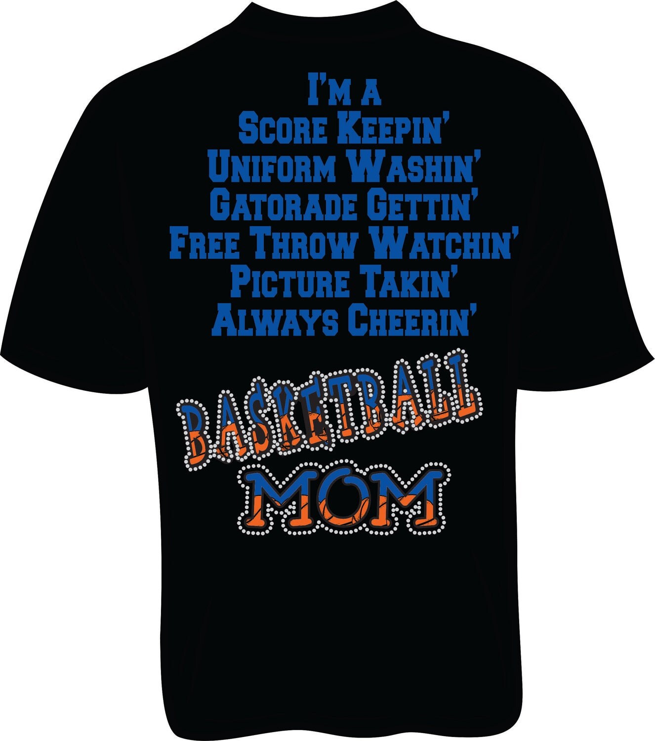 Basketball Mom Unisex Tshirt With Rhinestones by JustPiddilin